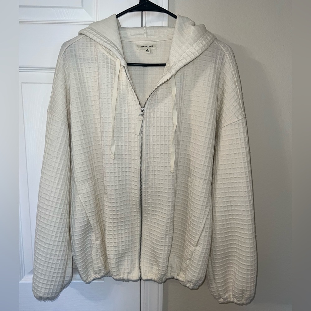 Waffle Knit Zip Up